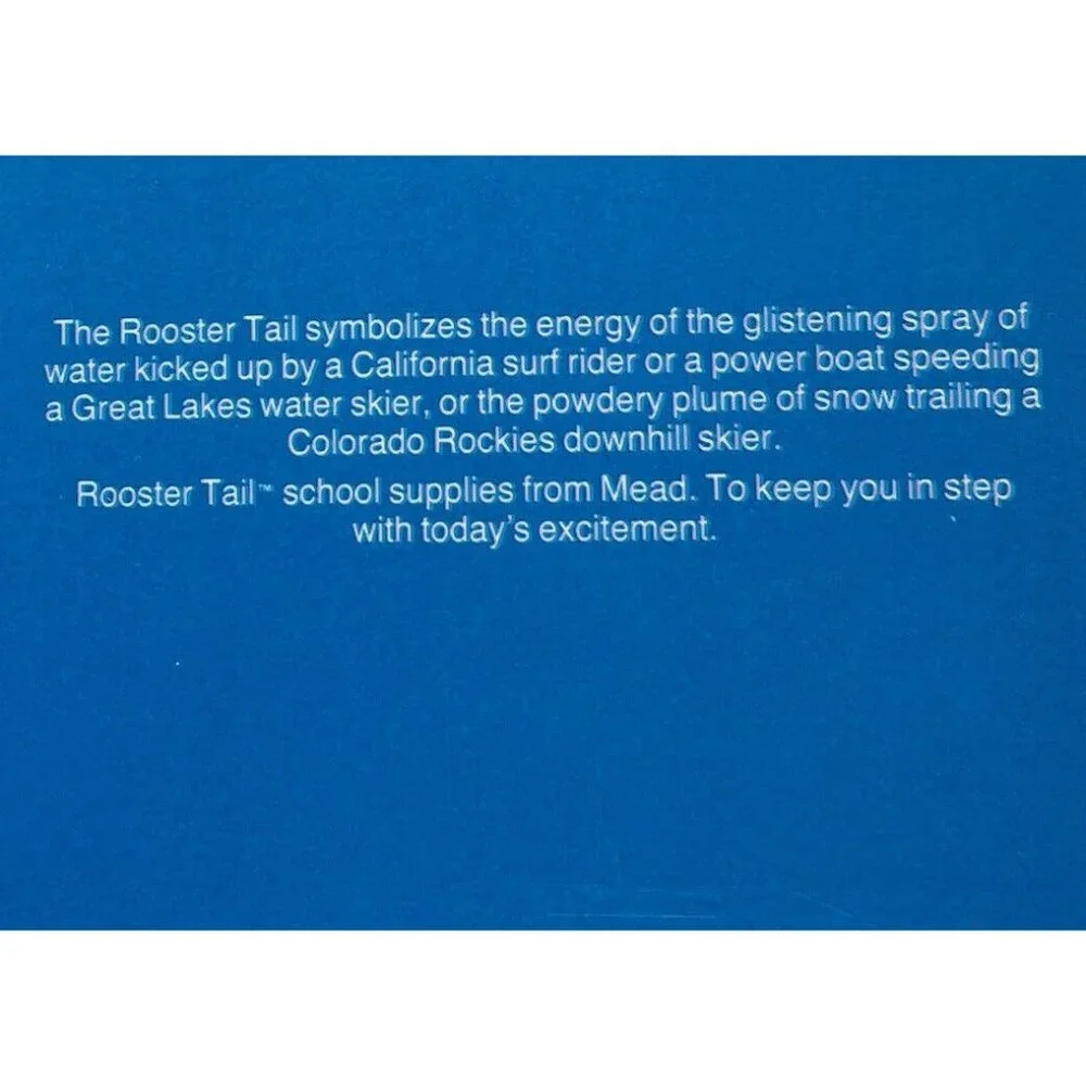 Rooster Tail Vintage 1987 Mead Portfolio To Pocket No Holes School Folder Tropic
